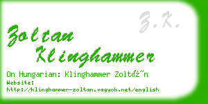 zoltan klinghammer business card